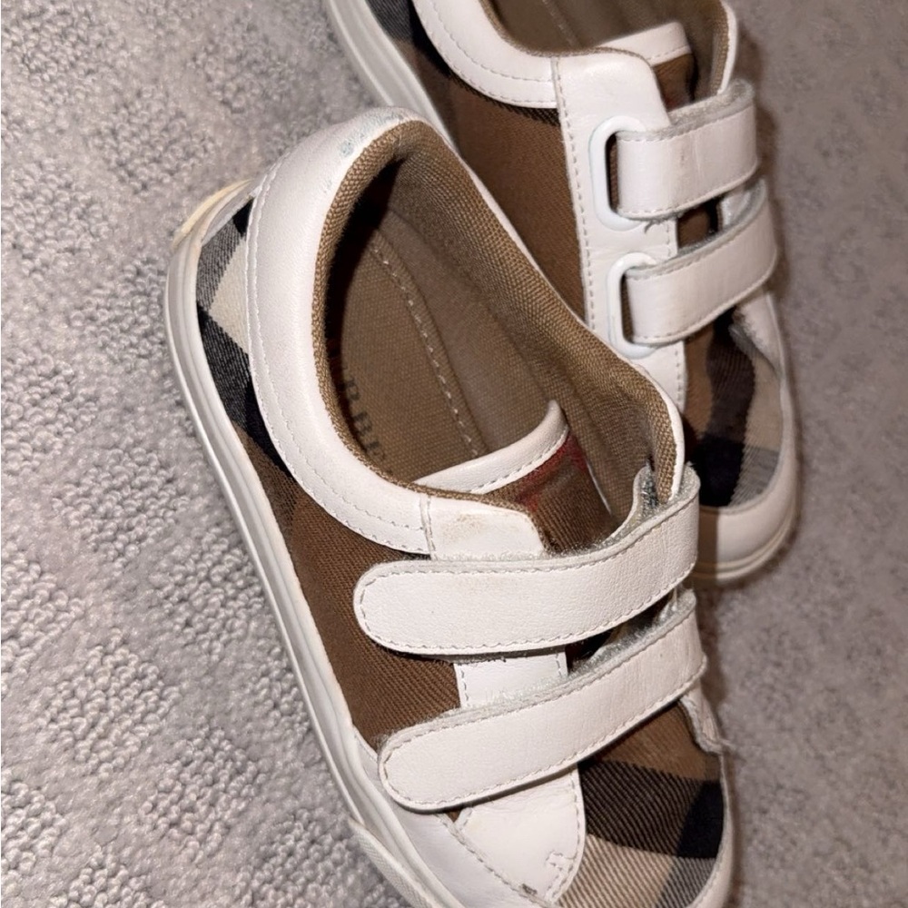 Kids' White and Brown Plaid Shoes